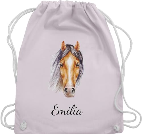 Turnbeutel Rucksack - Pferd - Pferde Geschenk I Pferdekopf Pferde Mädchen - Unisize - Pastell Rosa - baumwolle zum reiten pferdeherz pferderucksack pferdegeschenk name für pferdeliebhaber tasche von Geschenk mit Namen personalisiert by Shirtracer