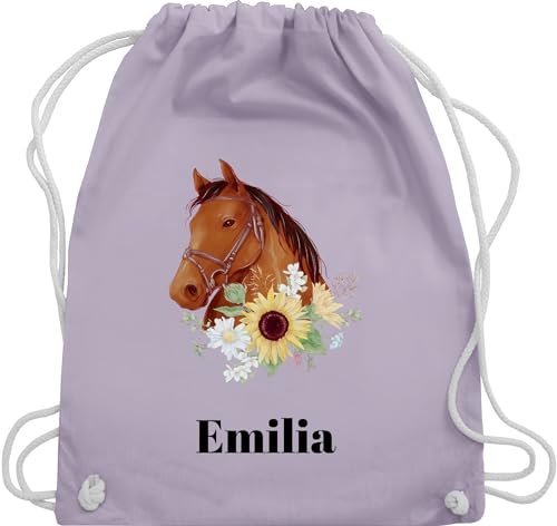 Turnbeutel Rucksack - Pferd - Pferde Mädchen Geschenk I Pferdekopf - Unisize - Pastell Lila - turn tasche pferderucksäcke reiterinnen turnbeutel. kindergarten personalisierte reiten von Geschenk mit Namen personalisiert by Shirtracer