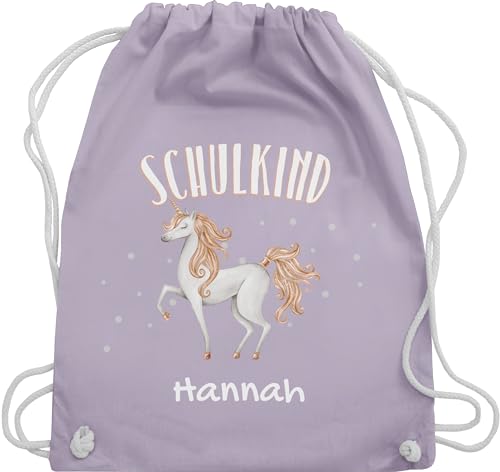 Turnbeutel Rucksack - Schulanfang Einschulung - Schulkind Einhorn - Unisize - Pastell Lila - einschulungsgeschenke geschenke für mädchen 1. schultag name maedchen schulgeschenke junge von Geschenk mit Namen personalisiert by Shirtracer