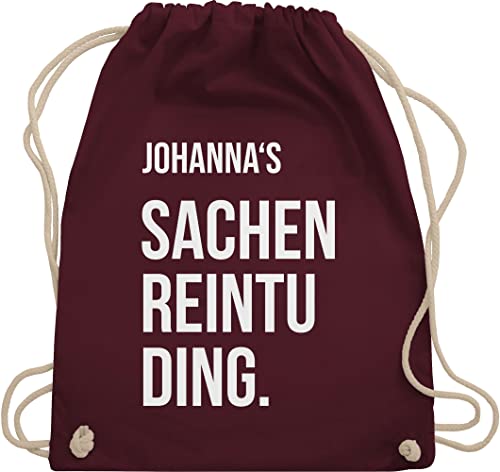 Turnbeutel Rucksack - Taschen Damen - Sachenreintuding - Sachen Reintu Ding Name - Unisize - Bordeauxrot - personalisierter sportbeutel wunschtext beutel stoff stoffbeutel schule personalisierte von Geschenk mit Namen personalisiert by Shirtracer