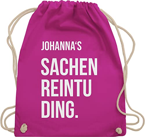 Turnbeutel Rucksack - Taschen - Damen - Sachenreintuding mit Name personalisiert I Sachen Reintu Ding Name | Stoffbeutel mit Spruch - Unisize - Fuchsia - personalisierter sportbeutel von Geschenk mit Namen personalisiert by Shirtracer