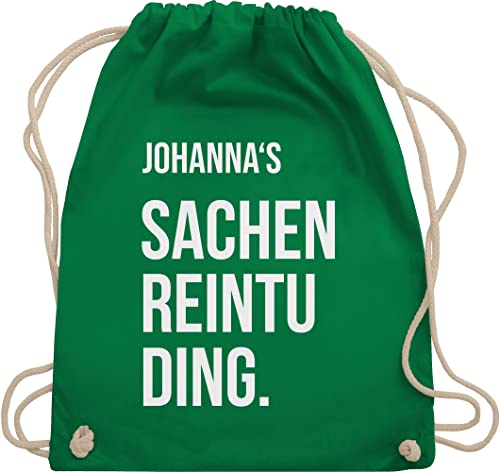 Turnbeutel Rucksack - Taschen Damen - Sachenreintuding - Sachen Reintu Ding Name - Unisize - Grün - personalisierte beutel wunschtext stofftasche personalisierter sportbeutel tasche stoffrucksack von Geschenk mit Namen personalisiert by Shirtracer