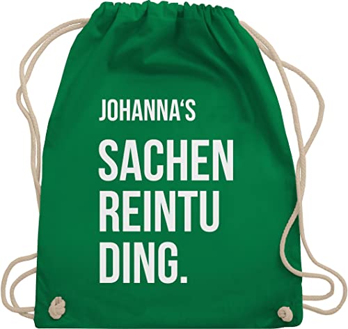 Turnbeutel Rucksack - Taschen - Damen - Sachenreintuding mit Name personalisiert I Sachen Reintu Ding Name | Stoffbeutel mit Spruch - Unisize - Grün - personalisierter sportbeutel von Geschenk mit Namen personalisiert by Shirtracer