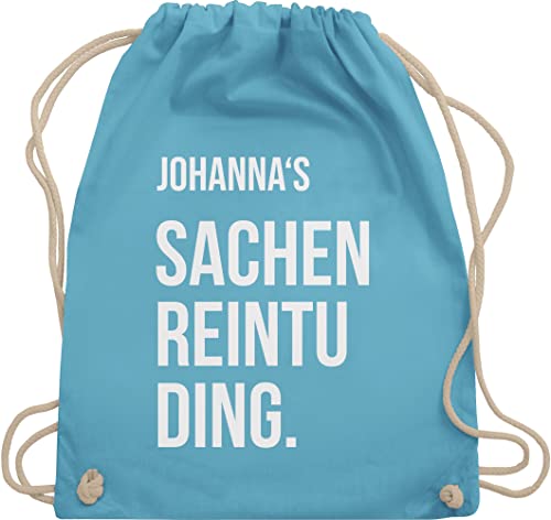 Turnbeutel Rucksack - Taschen Damen - Sachenreintuding - Sachen Reintu Ding Name - Unisize - Hellblau - wechselsachen beutel kita personalisierte tasche schulkind personalisierter stofftasche von Geschenk mit Namen personalisiert by Shirtracer