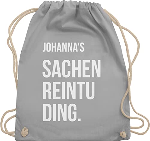 Turnbeutel Rucksack - Taschen Damen - Sachenreintuding - Sachen Reintu Ding Name - Unisize - Hellgrau - beutel stoff gym bag baumwollrucksack baumwollrucksäcke tasche baumwolle turnbeutel. von Geschenk mit Namen personalisiert by Shirtracer