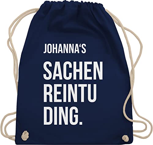Turnbeutel Rucksack - Taschen - Damen - Sachenreintuding mit Name personalisiert I Sachen Reintu Ding Name | Stoffbeutel mit Spruch - Unisize - Navy Blau - personalisierter sportbeutel von Geschenk mit Namen personalisiert by Shirtracer