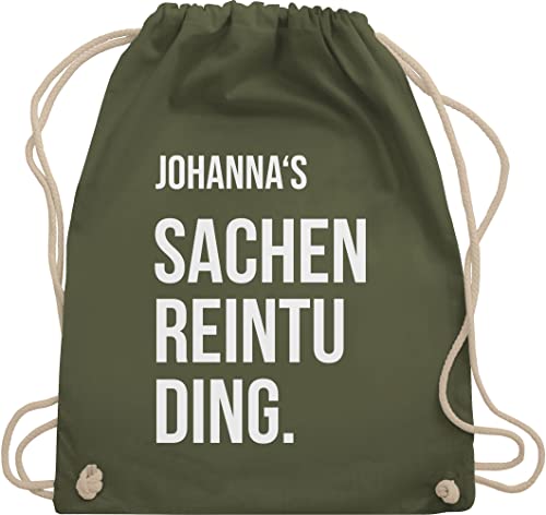 Turnbeutel Rucksack - Taschen Damen - Sachenreintuding - Sachen Reintu Ding Name - Unisize - Olivgrün - beuteltasche tasche baumwolle sporttaschen stoffbeutel kordelzug stoff kordel sport baumwoll von Geschenk mit Namen personalisiert by Shirtracer