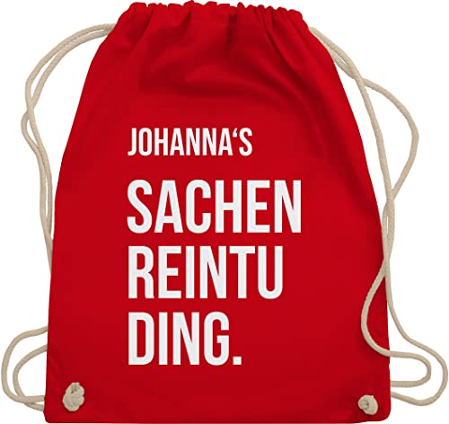 Turnbeutel Rucksack - Taschen Damen - Sachenreintuding - Sachen Reintu Ding Name - Unisize - Rot - personalisierter sportbeutel stoffrucksack stoffbeutel schule personalisierte tasche rucksäcke von Geschenk mit Namen personalisiert by Shirtracer