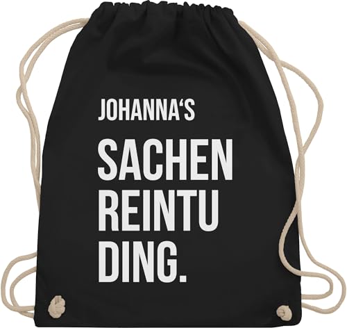 Turnbeutel Rucksack - Taschen - Damen - Sachenreintuding mit Name personalisiert I Sachen Reintu Ding Name | Stoffbeutel mit Spruch - Unisize - Schwarz - personalisierter sportbeutel von Geschenk mit Namen personalisiert by Shirtracer