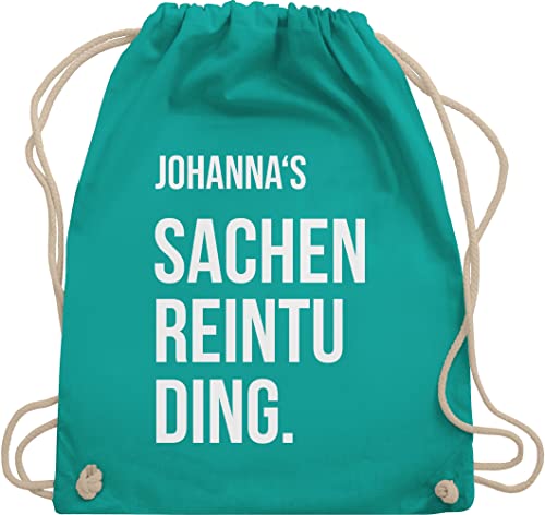 Turnbeutel Rucksack - Taschen Damen - Sachenreintuding - Sachen Reintu Ding Name - Unisize - Türkis - sport beuteltasche personalisierter beutel personalisierte tasche baumwollrucksäcke von Geschenk mit Namen personalisiert by Shirtracer