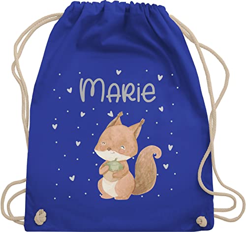 Turnbeutel Rucksack - Tiere - Eichhörnchen Eichhorn Squirrel - Unisize - Royalblau - kita baumwolle beutel wechselwäsche tier sporttasche kindergarten tasche personalisierter stoffbeutel kinder von Geschenk mit Namen personalisiert by Shirtracer