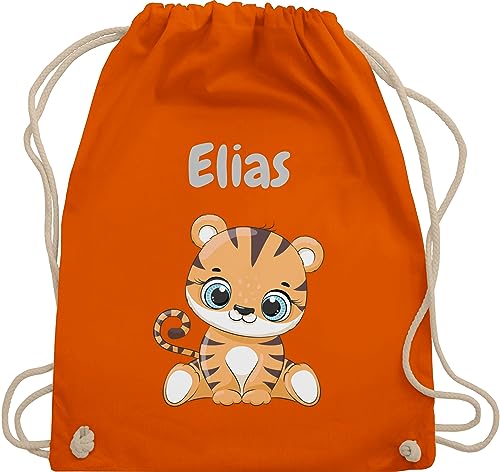 Turnbeutel Rucksack - Tiere - Süßer Tiger Tigers Wildkatze - Unisize - Orange - kita baumwolle beutel kleine personalisierte geschenke kinderturnbeutel stoffbeutel kinder name von Geschenk mit Namen personalisiert by Shirtracer