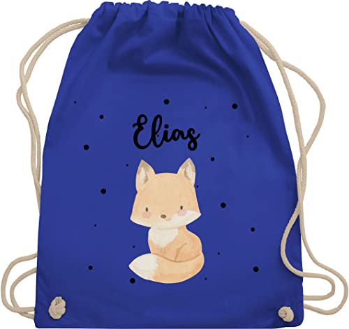 Turnbeutel Rucksack - Tiere - Süßer Fuchs - Unisize - Royalblau - ersatzsachen beutel kindergarten wechselbeutel kita geschenke tasche personalisierte kinder rucksäcke mädchen tieren von Geschenk mit Namen personalisiert by Shirtracer