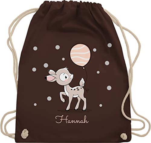 Turnbeutel Rucksack - Tiere - Süßes Reh Rehkitz - Unisize - Braun - beutel kindergarten personalisierter stoffbeutel kinder personalisierte geschenke name sportbeutel ersatzsachen von Geschenk mit Namen personalisiert by Shirtracer