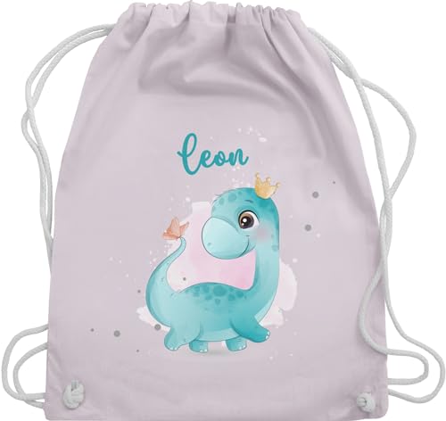 Turnbeutel Rucksack - Tiere - Dinos Saurier Dinosaurier Urzeittier Dino - Unisize - Pastell Rosa - wechselkleidung beutel kita name personalisierte tasche für kindergarten kinder mädchen kind von Geschenk mit Namen personalisiert by Shirtracer