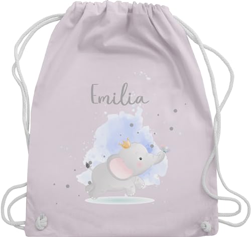 Turnbeutel Rucksack - Tiere - Elefant Elefanten - Unisize - Pastell Rosa - wechselkleidung beutel personalisierte tasche für kindergarten kinder einschulung kita wechselwäsche wechselsachen name von Geschenk mit Namen personalisiert by Shirtracer