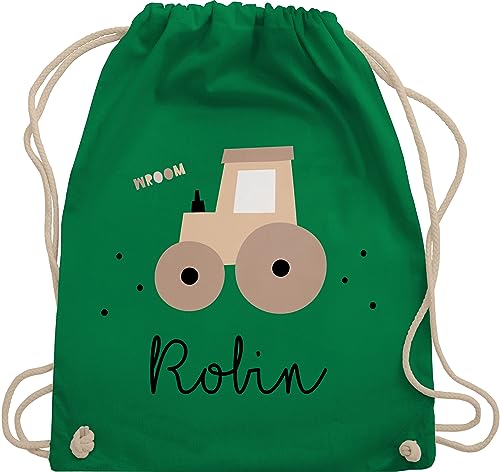 Turnbeutel Rucksack - Süßer Traktor Trecker Schlepper Bulldog - Unisize - Grün - beutel stoff kinder tasche kindergarten jungen und sporttasche für kita stoffbeutel name taschen geschenke von Geschenk mit Namen personalisiert by Shirtracer