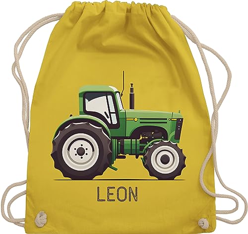 Turnbeutel Rucksack - Traktor Landwirte Landwirt Traktoren Trecker Landwirtschaft - Unisize - Gelb - kinder stoffbeutel kindergarten wechselkleidung motiv kita beutel wechselwäsche traktormotiv von Geschenk mit Namen personalisiert by Shirtracer