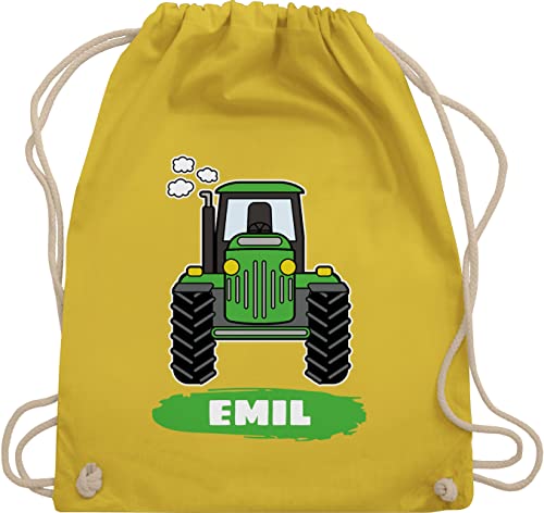 Turnbeutel Rucksack - Traktor Trekker Buldog Schlepper - Unisize - Gelb - kindergarten beutel kita tasche name trecker jungen junge stoffbeutel kind kinder baumwolle turnsackerl wechselkleidung von Geschenk mit Namen personalisiert by Shirtracer