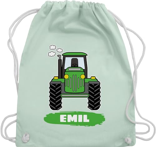 Turnbeutel Rucksack - Traktor Trekker Buldog Schlepper - Unisize - Pastell Grün - trecker beutel wechselkleidung name kinder stoffbeutel kindergarten und eigenem kita tasche jungen fans von Geschenk mit Namen personalisiert by Shirtracer