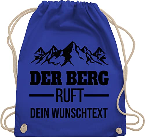 Turnbeutel Rucksack - Wandern - Der Berg ruft - Geschenk Berge - Unisize - Royalblau - wanderbeutel wander tasche wanderer wunschname von Geschenk mit Namen personalisiert by Shirtracer