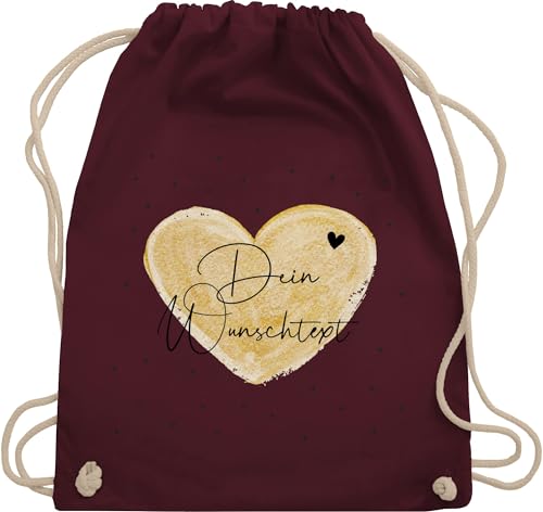 Turnbeutel Rucksack - Aufdruck selbst gestalten - Dein Wunschtext I Geschenk personalisiert Weihnachten I Vatertag I Muttertag I Geburtstag - Unisize - Bordeauxrot - taschen jga von Geschenk mit Namen personalisiert by Shirtracer