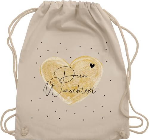Turnbeutel Rucksack - Aufdruck selbst gestalten - Dein Wunschtext I Geschenk personalisiert Weihnachten I Vatertag I Muttertag I Geburtstag - Unisize - Naturweiß - taschen jga von Geschenk mit Namen personalisiert by Shirtracer