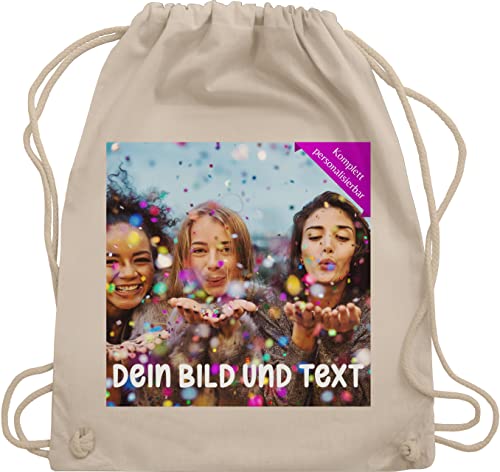 Turnbeutel Rucksack - Foto eigenem Bild - Fotogeschenk - Unisize - Naturweiß - beutel stoffbeutel wechselwäsche selbst gestalten mein tasche für personalisiertes selber stofftasche von Geschenk mit Namen personalisiert by Shirtracer