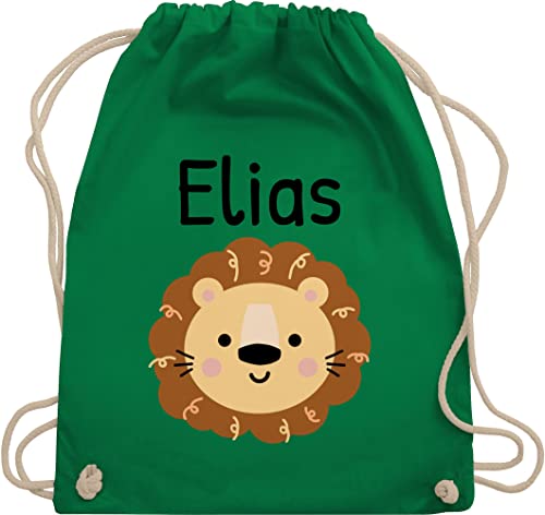 Turnbeutel Rucksack - Löwen - Süßer Löwe - Kindergarten Kita - Unisize - Grün - personalisierte kinder rucksäcke name tieren beutelrucksäcke beutel für wechselwäsche personalisierter leo von Geschenk mit Namen personalisiert by Shirtracer