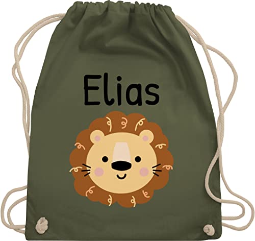 Turnbeutel Rucksack - Löwen - Süßer Löwe - Kindergarten Kita - Unisize - Olivgrün - turnsäcke personalisierte tasche mädchen schlafbeutel stoffturnbeutel personalisierter stoffbeutel kinder von Geschenk mit Namen personalisiert by Shirtracer