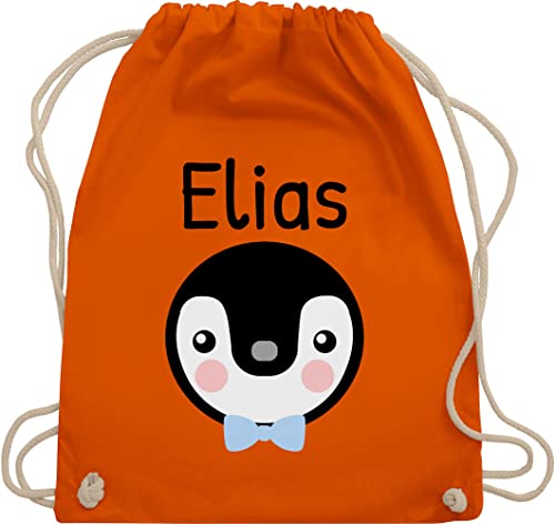 Turnbeutel Rucksack - Kinder Taschen Mädchen - Süßer Pinguin - Unisize - Orange - kinderturnbeutel stoffbeutel kindergarten beutel kita personalisierte name turnsackerl personalisierter von Geschenk mit Namen personalisiert by Shirtracer