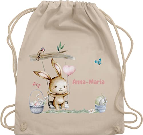 Turnbeutel Rucksack - Ostergeschenke Ostern - Hase Süß Kinder - Unisize - Naturweiß - osterhase stoffbeutel kindergarten stofftasche beutel easter kaninchen kinderturnbeutel stoff baumwolle von Geschenk mit Namen personalisiert by Shirtracer