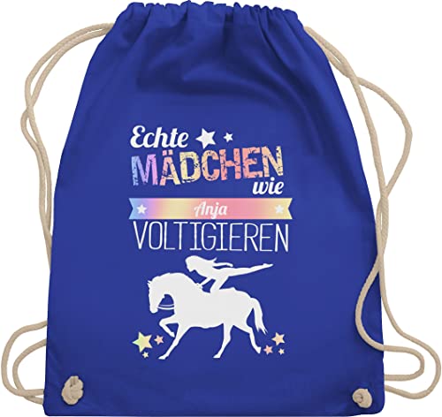 Turnbeutel Rucksack - Pferd Pferde - Echte Mädchen voltigieren Namen - Unisize - Royalblau - pferdesport stofftasche beutel für kindergarten pferdefans bags kindergartenrucksack pferdemotive von Geschenk mit Namen personalisiert by Shirtracer