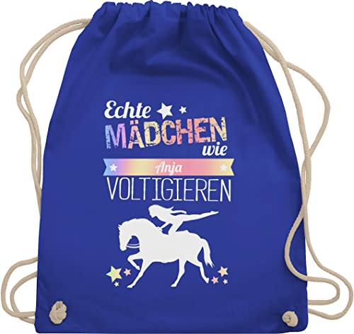 Turnbeutel Rucksack - Pferd Pferde - Echte Mädchen voltigieren Namen - Unisize - Royalblau - reiten zubehör pferderucksäcke pferden voltigier beutel voltigiertasche pferderucksack pferdemotiv von Geschenk mit Namen personalisiert by Shirtracer