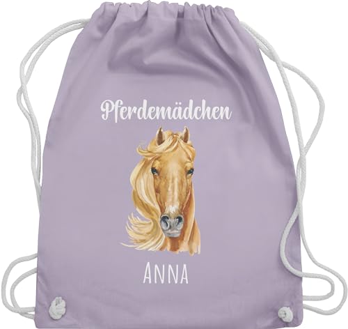 Turnbeutel Rucksack - Pferd - Pferdemädchen mit Namen - Pferde Mädchen Geschenk Personalisierte Geschenke Pferdemädchen Pferde Geschenke für Mädchen Pferde Sachen mit Namen Reiten - Unisize von Geschenk mit Namen personalisiert by Shirtracer