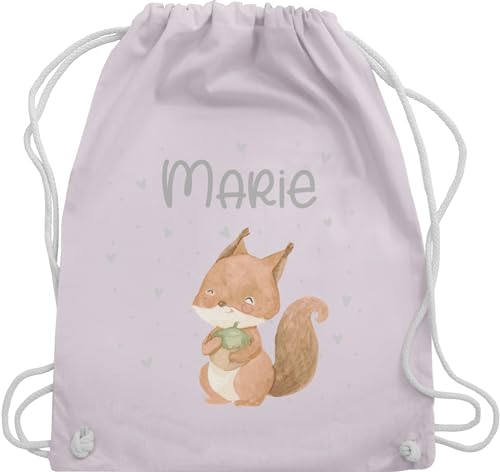 Turnbeutel Rucksack - Tiere - Eichhörnchen Eichhorn Squirrel - Unisize - Pastell Rosa - wechselwäsche beutel kinder personalisierte kindergartentasche stoffbeutel kindergarten schlafbeutel kita von Geschenk mit Namen personalisiert by Shirtracer