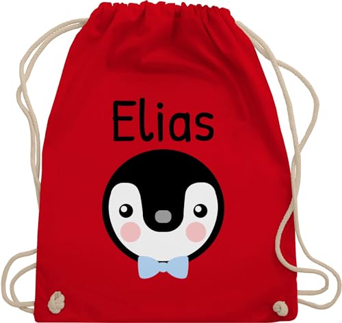 Turnbeutel Rucksack - Kinder Taschen Mädchen - Süßer Pinguin - Unisize - Rot - beutel kindergarten stoffbeutel wechselwäsche kita name juterucksäcke personalisierte geschenke kind wechselbeutel von Geschenk mit Namen personalisiert by Shirtracer