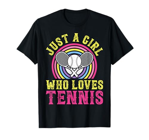 Just A Girl Who Loves Tennis T-Shirt von Geschenk & Bekleidung Tennis Liebhaber by DIMMERCH