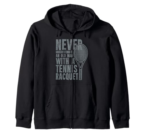 Never Underestimate An Old Man with A Tennis Racquet Kapuzenjacke von Geschenk & Bekleidung Tennis Liebhaber by DIMMERCH