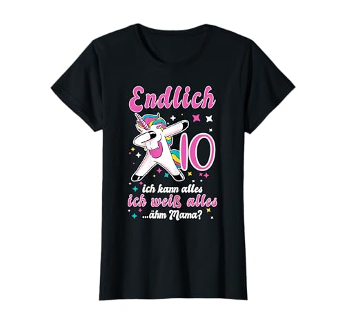 10. Geburtstag Mädchen Einhorn 10 Jahre Party Ideen 10ter T-Shirt von Geschenk zum 10. Geburtstag Mädchen