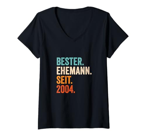 Damen Bester Ehemann Seit 2004 | 21 Hochzeitstag 21 Jahre T-Shirt mit V-Ausschnitt Damen Bester Ehemann Seit 2004 | 21 Hochzeitstag 21 Jahre T-Shirt mit V-Ausschnitt von Geschenk zum 21. Hochzeitstag für Mann