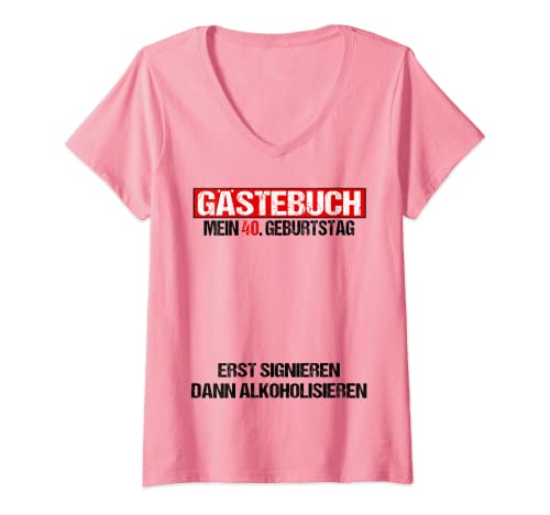 Damen 40. Geburtstag Beste Freundin 40 Geburtstag Deko Mutter Mama T-Shirt mit V-Ausschnitt von Geschenk zum 40. Geburtstag Frauen 40 Jahre Frau