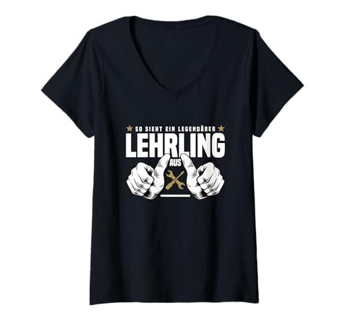 Damen Ausbildung Beginn Start Lehre Lustig Legendärer Lehrling T-Shirt mit V-Ausschnitt von Geschenk zum Start Lehre & Ausbildung Beginn