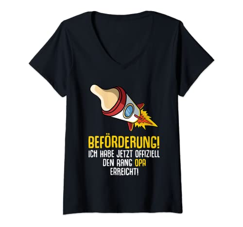 Damen Gratulation Großvater - Beförderung zum Opa T-Shirt mit V-Ausschnitt von Geschenk zur Geburt für Großväter von xim