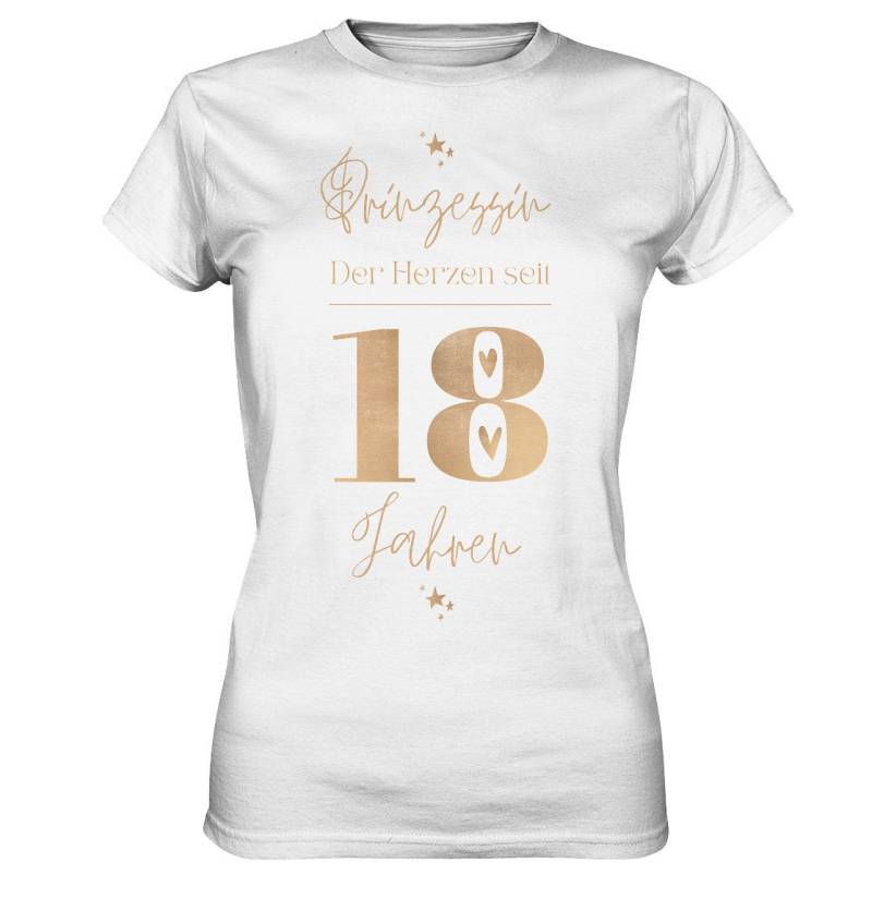 18. Geburtstag Mädchen 18 Jahre Geburtstagsgeschenk Prinzessin Der Herzen Gold - Ladies Premium Shirt von GeschenkDesignsDE