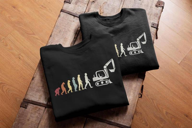 Bagger Baustelle T-Shirt Baggerfahrer Evolution Baustellen - Premium Shirt von GeschenkDesignsDE