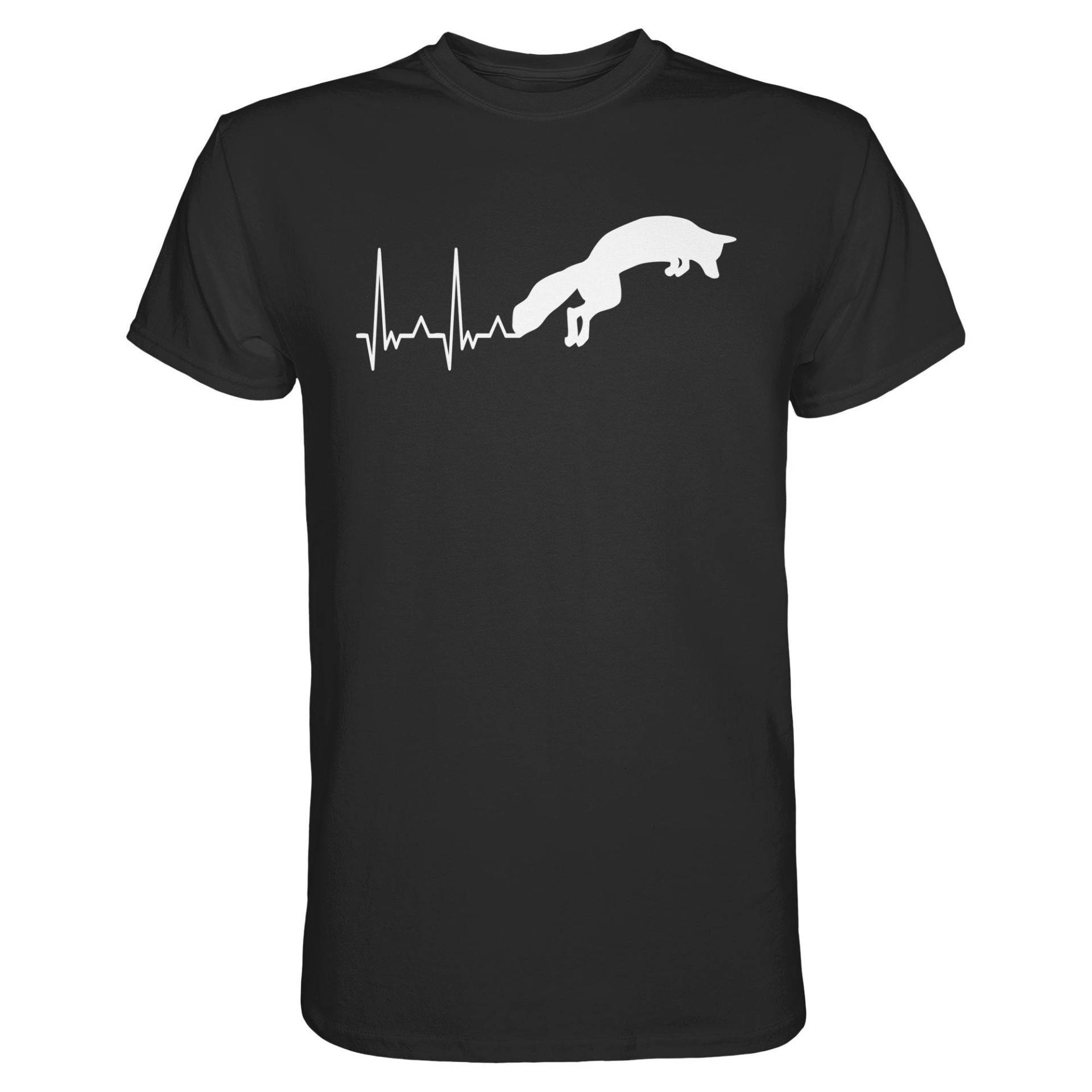 Fuchs Herzschlag Natur T-Shirt Füchse - Premium Tshirt von GeschenkDesignsDE