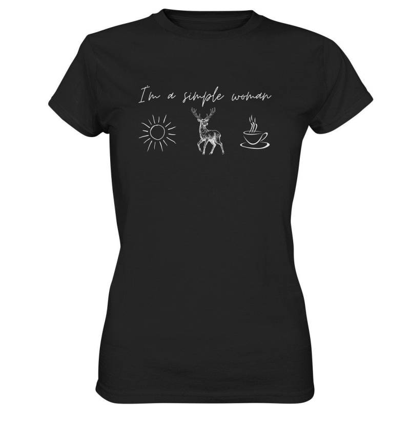 I'm A Simple Woman Jagen Sonnenschein Kaffee Jagd T-Shirt Jägerin - Damen Premium Shirt von GeschenkDesignsDE