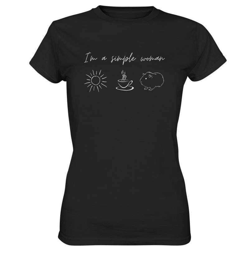 I'm A Simple Woman Meerschweinchen Sonnenschein T-Shirt Meerschwein - Damen Premium Shirt von GeschenkDesignsDE
