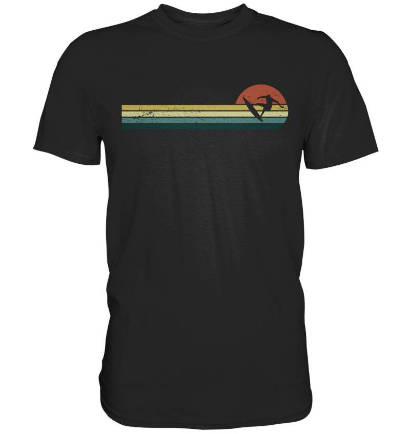 Surfen T-Shirt Surfer Retro Wellenreiten Surfbrett Strand Vintage - Premium Shirt von GeschenkDesignsDE